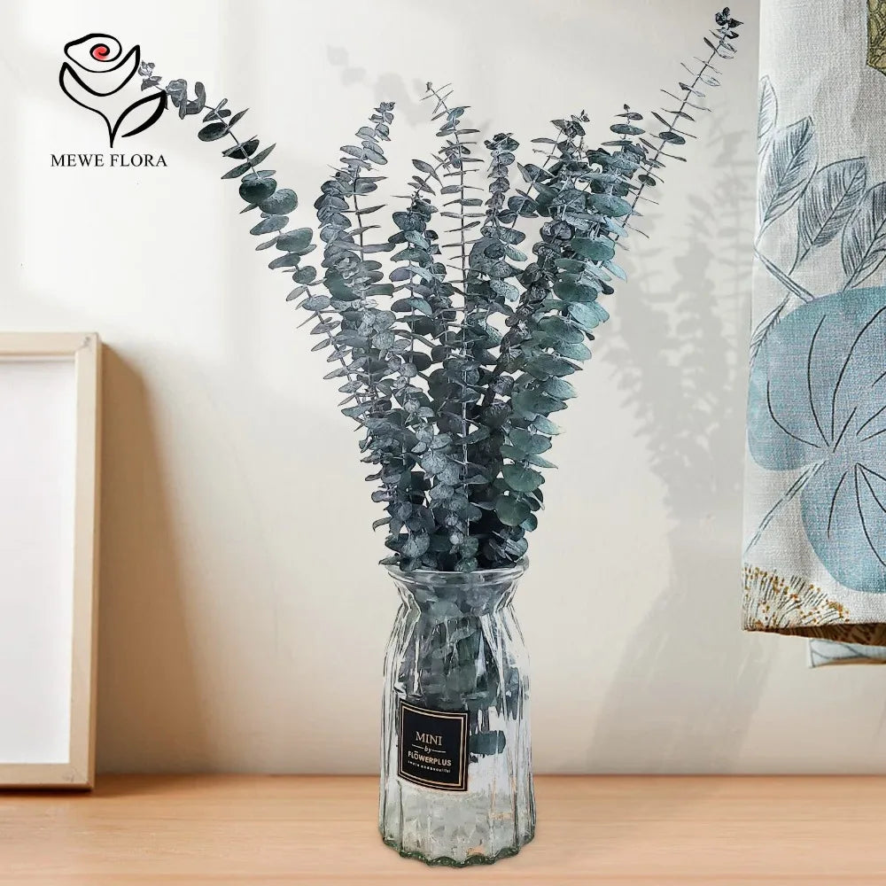 guirlande feuilles artificielles décoration intérieure vase verre bouquet fleurs séchées naturel minimaliste vert foncé