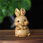 statuettes animales sculptées détaillées zodiaque naturel brun clair artisanal figurines individuelles opaques