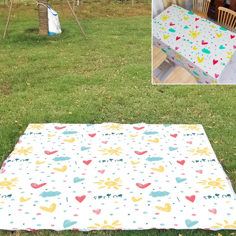 nappe pique nique jaune carreaux géométriques moderne opaque tissu tpu nylon extérieure utilisation quotidienne