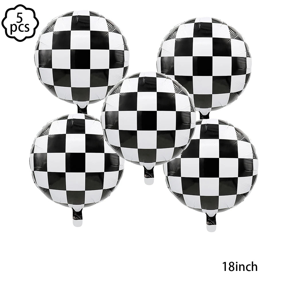 ensemble décoration anniversaire voiture course assiettes gobelets bannière table runner ballon géant papier