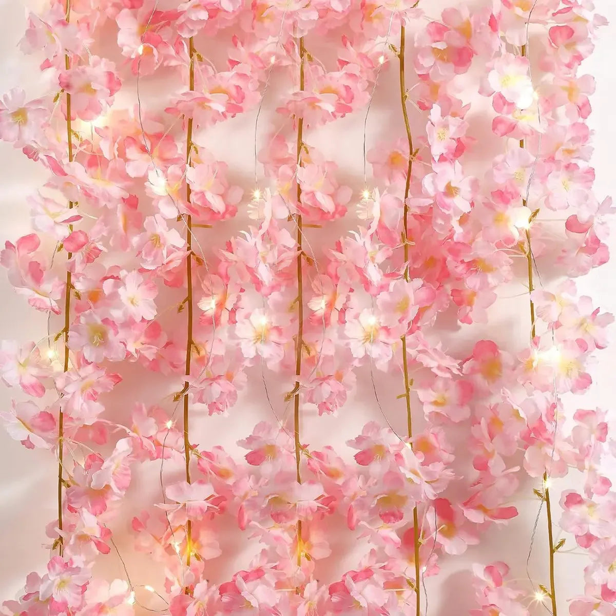 guirlande fleurs cerisier led rose doré decoration chambre mariage vacances erotique floral japonais