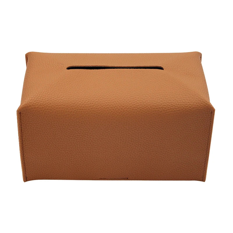 boîte mouchoirs simili cuir moderne blanc bleu rose marron minimaliste