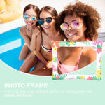 cadre photo gonflable fleurs tropicales hawaii party selfie frame moderne récréatif blanc vert rose