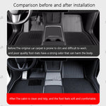 tapis sol voiture noir texture tissée motifs géométriques moderne clips fixation imperméable antidérapant
