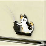 aimants réfrigérateur chat moustaches dessin animé vase noir blanc ornement collection autocollant
