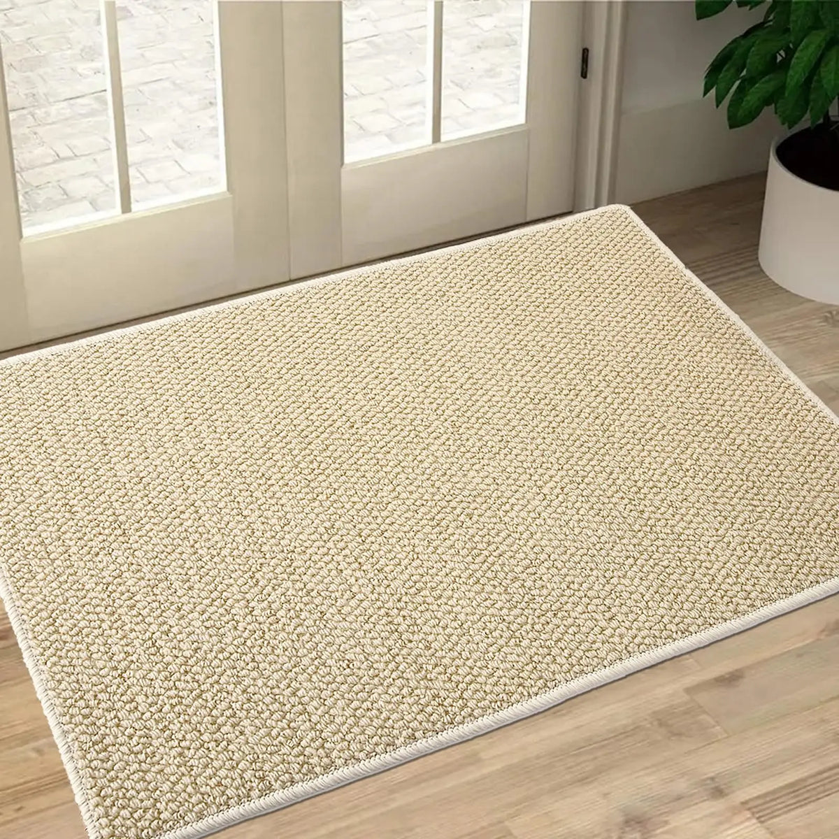 tapis moderne minimaliste gris beige antidérapant résistant corrosion solide polyestère durable chambre