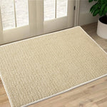 tapis moderne minimaliste gris beige antidérapant résistant corrosion solide polyestère durable chambre