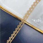ruban dentelle doré motifs floraux 10mm largeur 1cm classique élégant tissu polyester opaque textiles