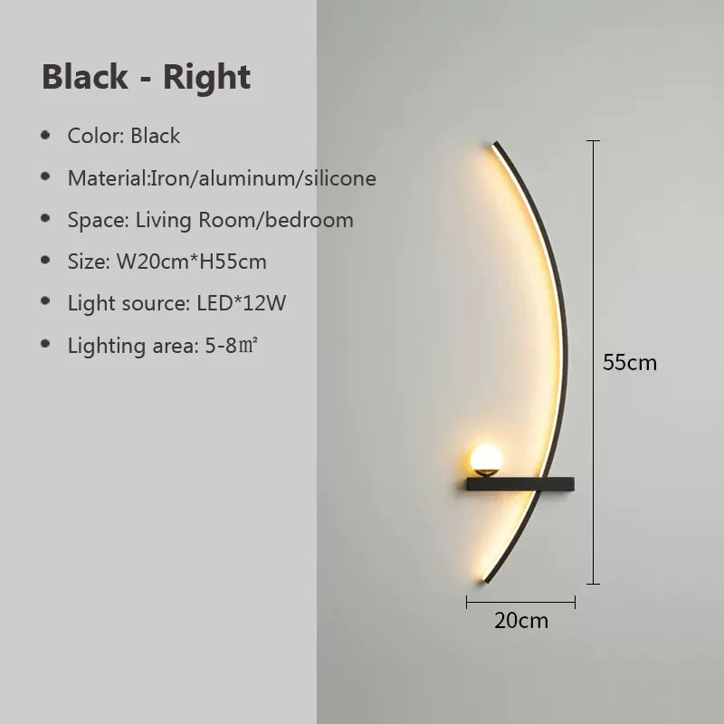 lampes murales modernes étagère translucides noires blanches minimaliste