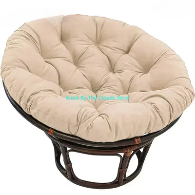 Coussin pouf de sol rond gris clair