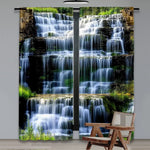 rideaux décoratifs cascade végétation luxuriante deux panneaux polyester moderne naturel