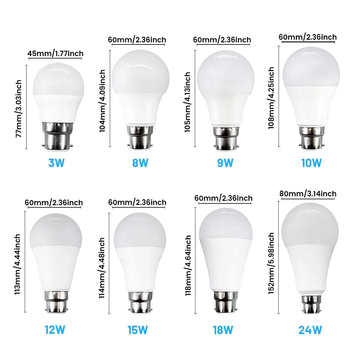 lot ampoules led boule blanche mate base b22 maison salon chambre moderne