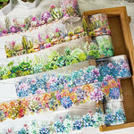 ruban washi multicolore fleurs cactus moderne journal scrapbooking projet diy planner cartes adhésif