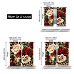rideau moderne roses rouges léopard opaque 100 polyester 75x166 105x230 130x210 deux panneaux
