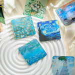 coasters peinture célèbres nuit étoilée aimants art déco maison bleu blanc vert