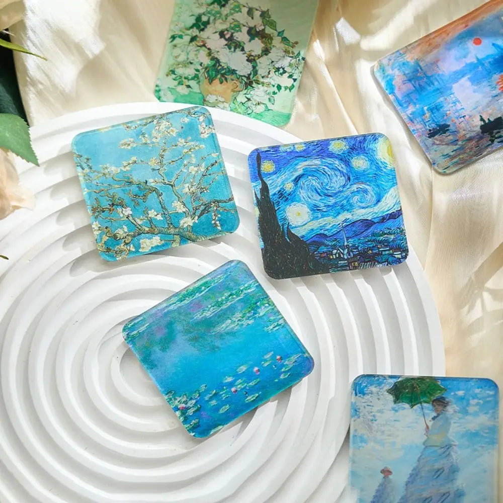 coasters peinture célèbres nuit étoilée aimants art déco maison bleu blanc vert