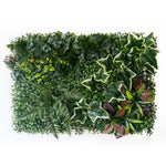 mural végétal artificiel feuilles fleurs moderne extérieur intérieur vert blanc