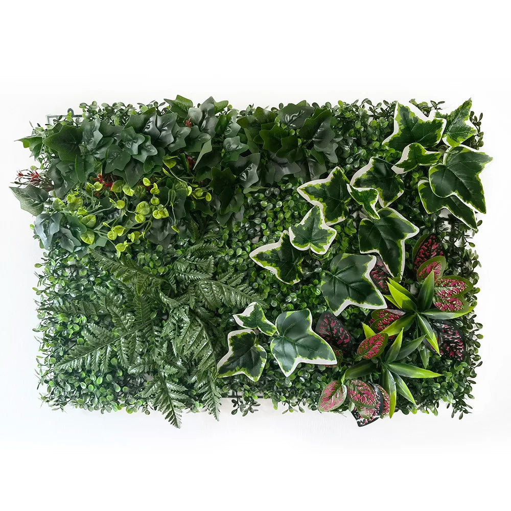 mural végétal artificiel feuilles fleurs moderne extérieur intérieur vert blanc