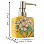 distributeur savon liquide fleurs papillon bleu jaune rose étanche rechargeable classique floral maison