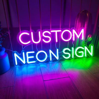 Enseigne néon personnalisée LED bleue pour décoration murale