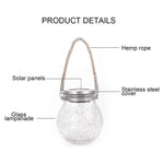 lampe solaire verre craquelé transparent argentée moderne extérieure patio jardin led ip65