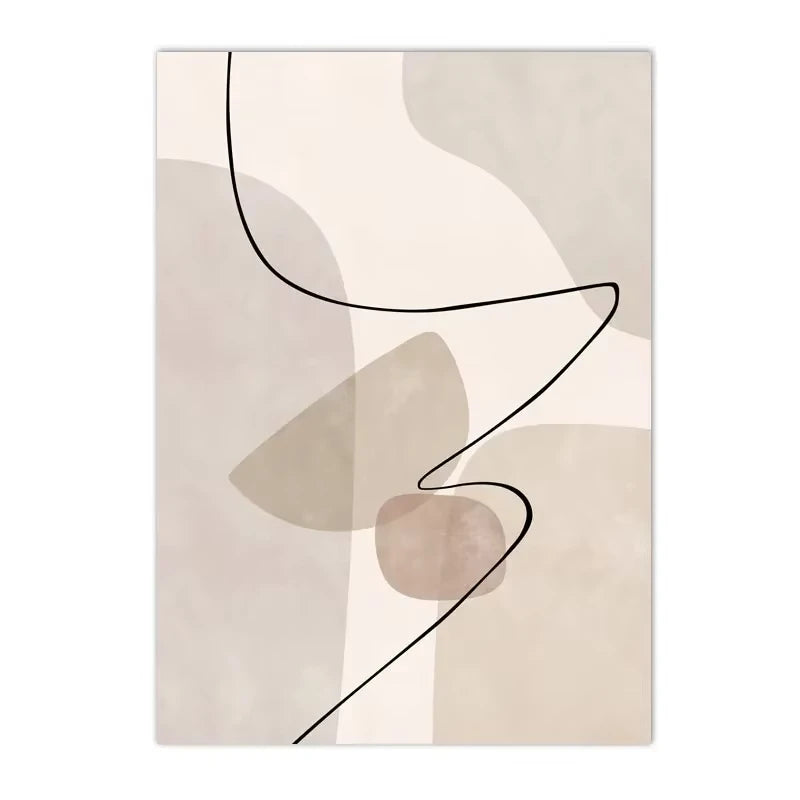tableau abstrait géométrique moderne toile beige noir blanc minimalisteintérieur decoration20x30cm40x60cm