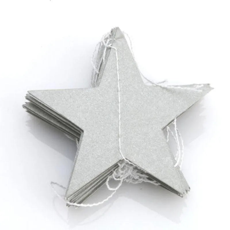 guirlande étoiles papier or argent bleu blanc décoration suspendue mariage chambre enfants