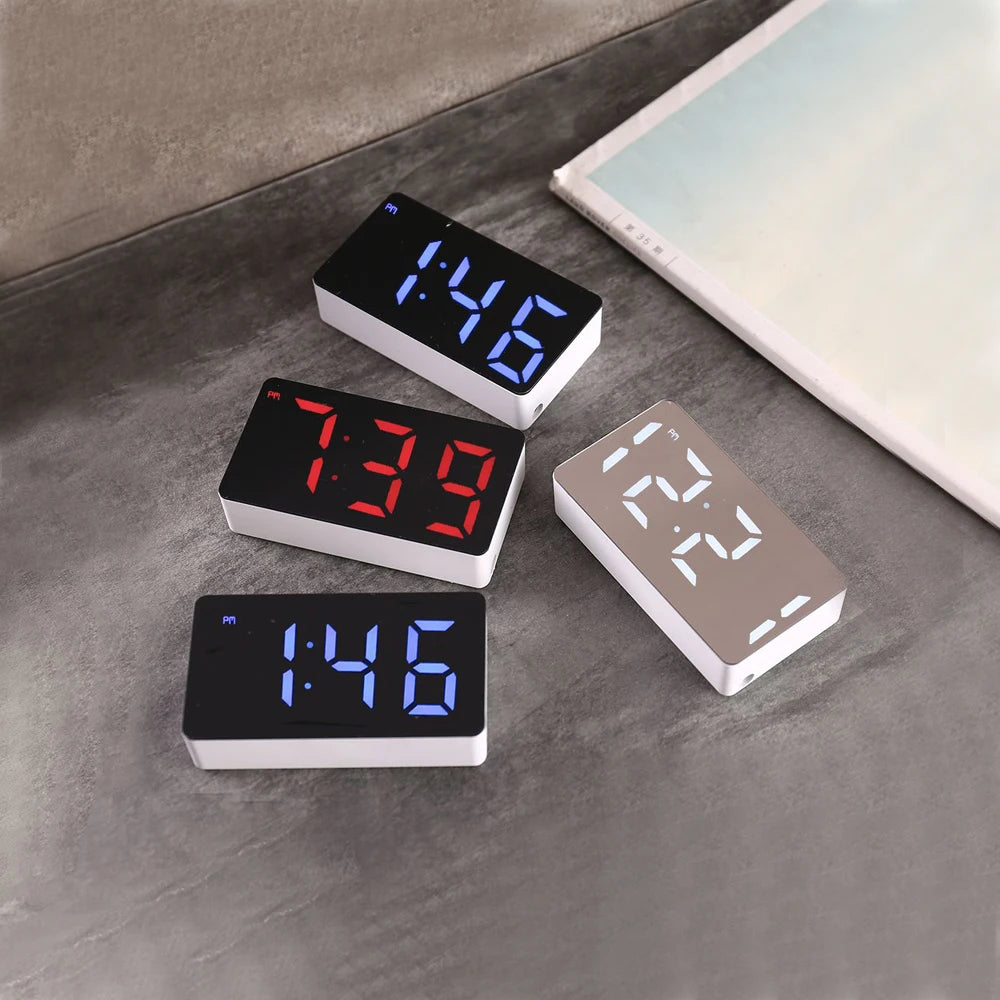horloge numérique moderne horaire réveil led cadre minimaliste affichage nuit
