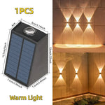 lampes murales solaires modernes led noires lumière jaune ip65 étanchesextérieur minimalistes