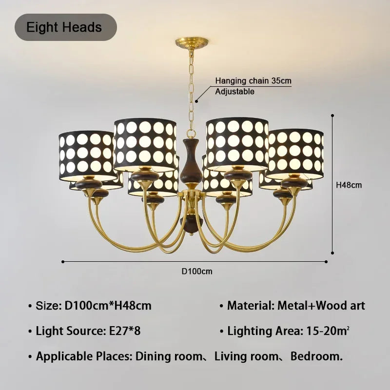 lustre moderne élégant pois doré noir suspension salon restaurant led câbles trois têtes