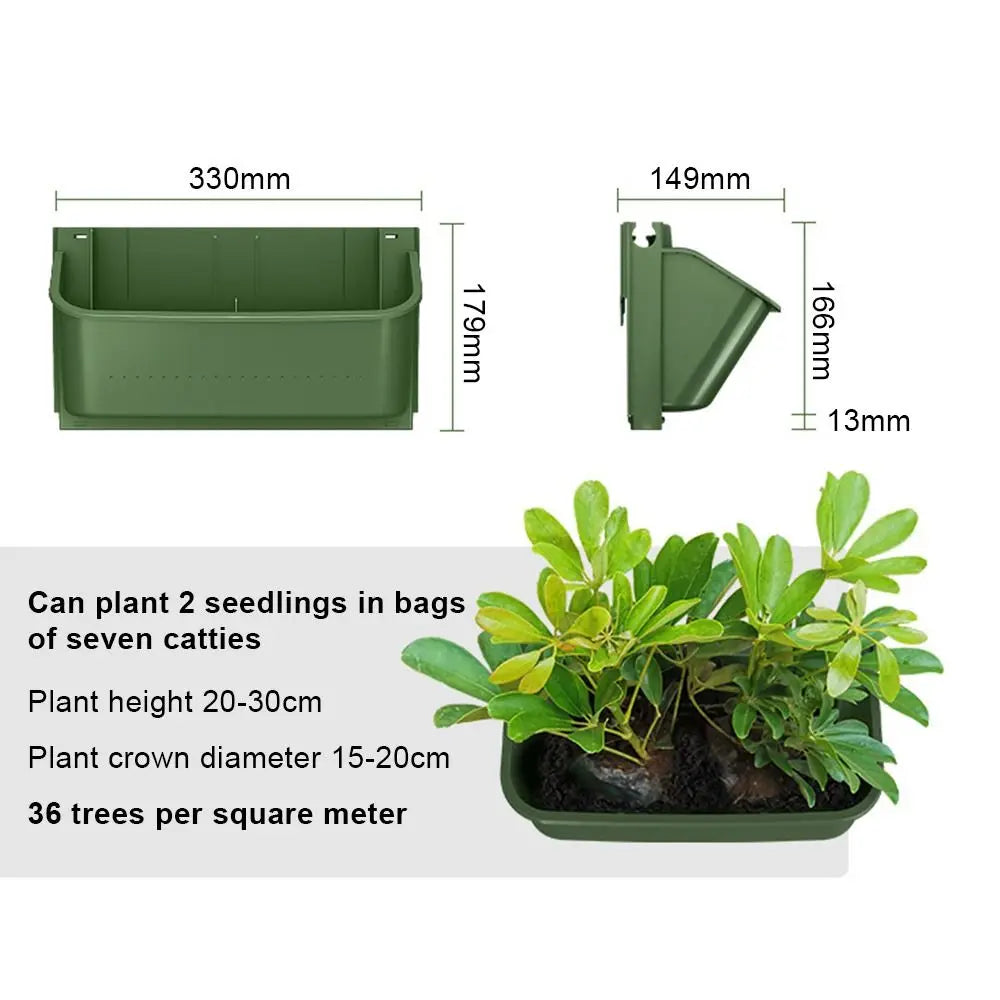pots plantes mur structure métallique bacs pépinière plantes vertes feuillage dense système vertical