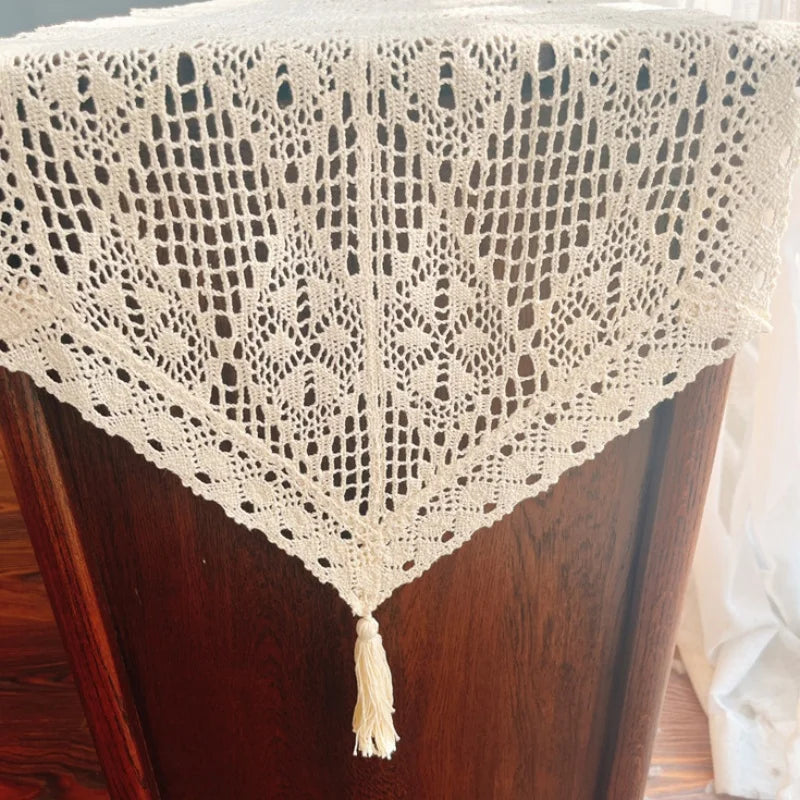 serviette table coton beige motifs géométriques traditionnelle réutilisable salon chambre festive