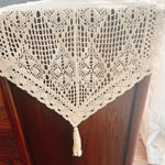 serviette table coton beige motifs géométriques traditionnelle réutilisable salon chambre festive