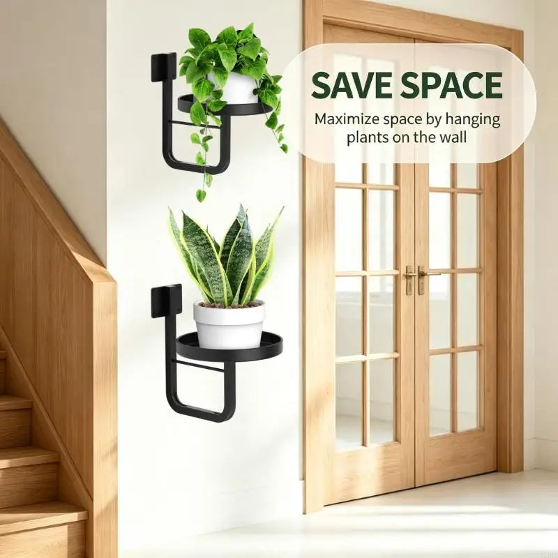 porte plantes mural noir minimaliste vis pot blancintérieur modernestyle plat lisse