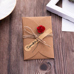 cartes voeux vintage enveloppes fleurs artificielles ruban jute anniversaire mariage noel retraite