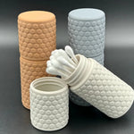 boîtes rangement hexagonales réutilisables modernes orange gris blanc petits objets coton tiges