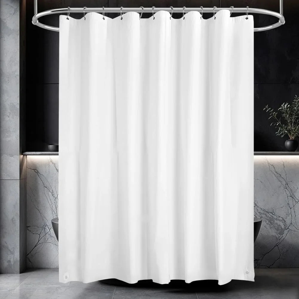 rideau douche blanc uni imperméable aimants lestés moderne respectueux environnement opaquet eva métalliques