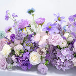 guirlande florale artificielle violette décoration mariage anniversaire extérieur moderne 40x225cm transparente festive