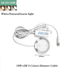 lampe led moderne 3w 10w usb dimmable blanc gris métallique rond lisse