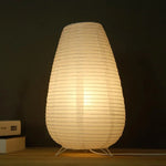 lampe table moderne papier rayures horizontales blanc ivorie interrupteur tactile 10w led chambre coucher