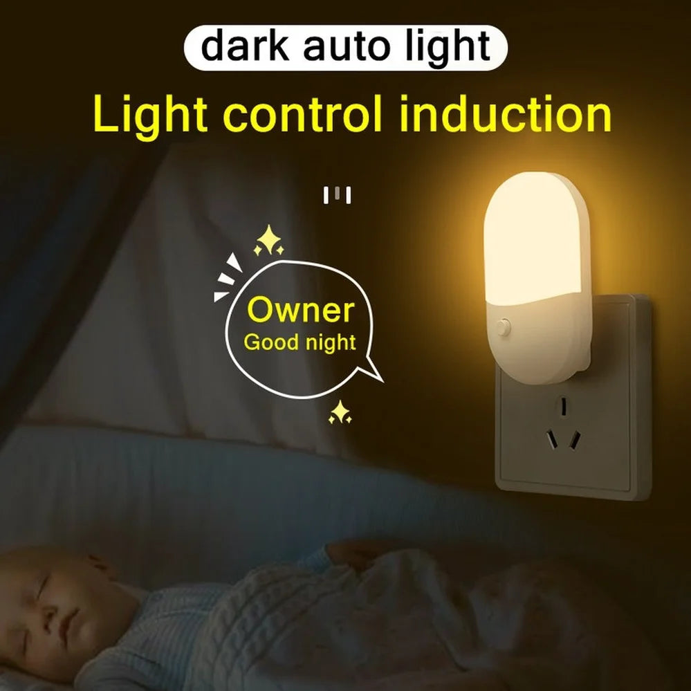 veilleuse led moderne blanc petite taille facile économie d’énergie lumière douce prise eu us