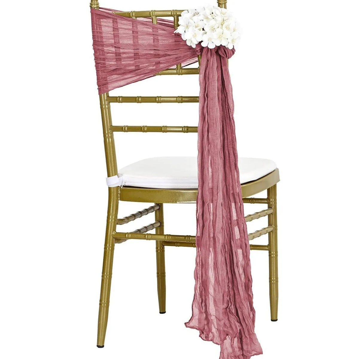 rubans chaise crêpés vert bleu marron adhésifs mariage décoration événement simples