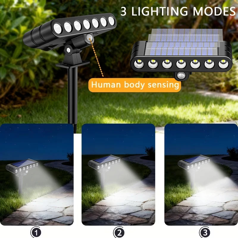 projecteurs solaires led modernes noir ip65 3pcs warm white lumière jardinextérieur abs tringle