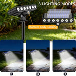 projecteurs solaires led modernes noir ip65 3pcs warm white lumière jardinextérieur abs tringle