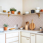 Stickers carrelage imitation terre cuite beige
