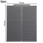 tapis silicone gris moderne rayures diagonales cuisine antidérapant respectueux environnement filtration eau protection vaisselle