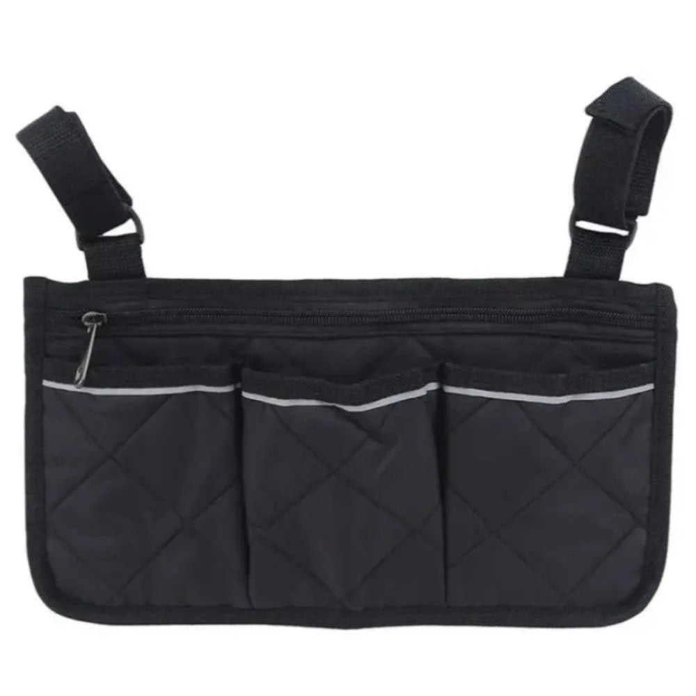 sac main noir quilted pratique clips trois poches zip réfléchissant