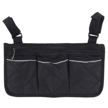 sac main noir quilted pratique clips trois poches zip réfléchissant