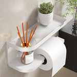 support papier toilette mural noir moderne fixations pot parfum plante smartphone