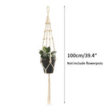 porte plante suspendu macramé blanc coton décoration bohème jardin intérieur balcon maison extérieur